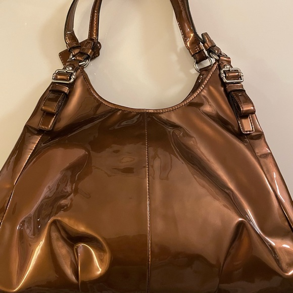 Coach Vinyl Bronze Purse - Picture 3 of 4